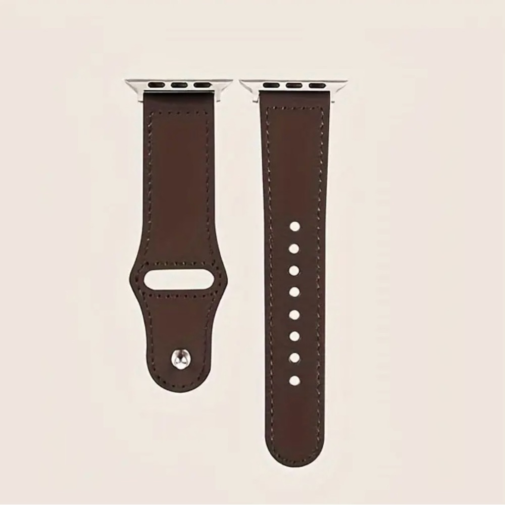 💙 Apple Watch Series 10/11 38mm Brown Faux Leather Watch Band - fits 40-41-42mm